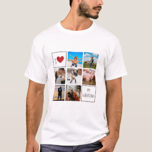 I love heart my girlfriend photo collage couples  T-Shirt