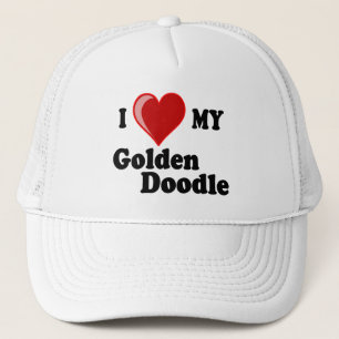 I Love (Heart) My Golden Doodle Dog Hat