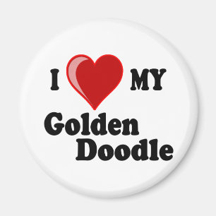 I Love (Heart) My Golden Doodle Dog Magnet