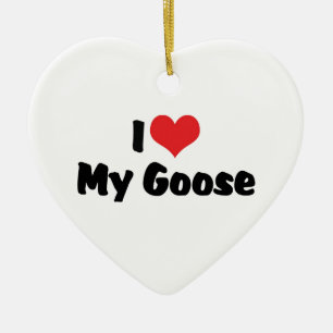 I Love Heart My Goose - Bird Lover Ceramic Tree Decoration