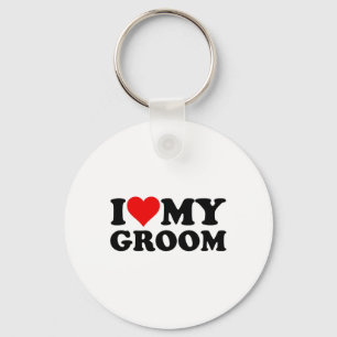 I Love Heart My Groom Husband Fiance Key Ring