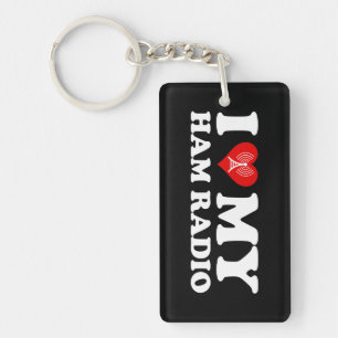 I Love (Heart) My Ham Radio Key Ring