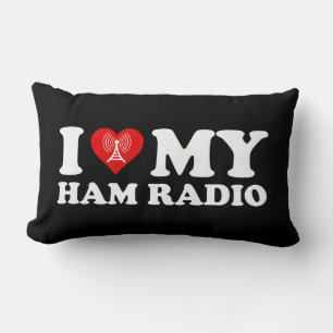 I Love (Heart) My Ham Radio Lumbar Cushion