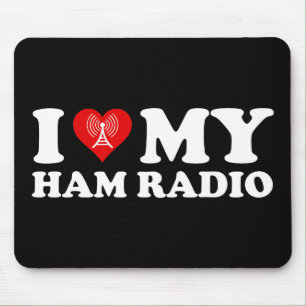 I Love (Heart) My Ham Radio Mouse Mat