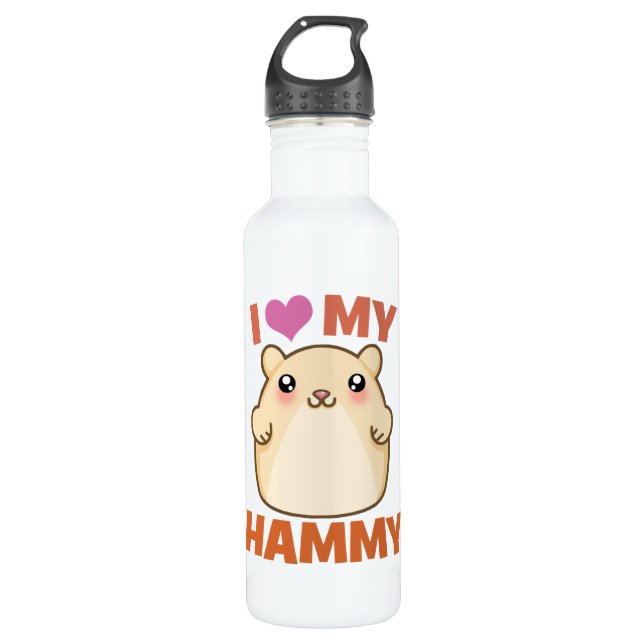 I Love (Heart) My Hammie 710 Ml Water Bottle (Front)