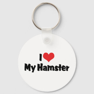 I Love Heart My Hamster Key Ring