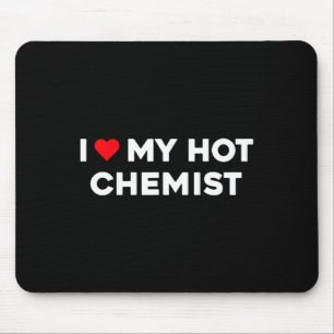 I Love (heart) My Hot Chemist Valentine Couple Mouse Mat