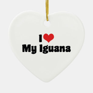 I Love Heart My Iguana - Lizard Lover Ceramic Tree Decoration