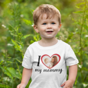 I love heart my mummy custom photo white baby T-Shirt