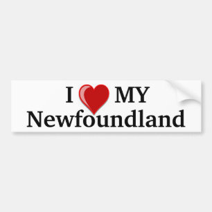 I Love (Heart) My Newfoundland Dog Bumper Sticker