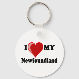 I Love (Heart) My Newfoundland Dog Key Ring