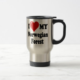 I Love (Heart) My Norwegian Forest Cat Travel Mug
