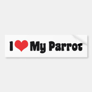 I Love Heart My Parrot - Bird Lover Bumper Sticker