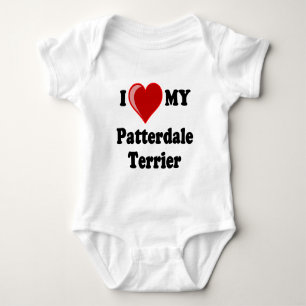 I Love (Heart) My Patterdale Terrier Dog Baby Bodysuit