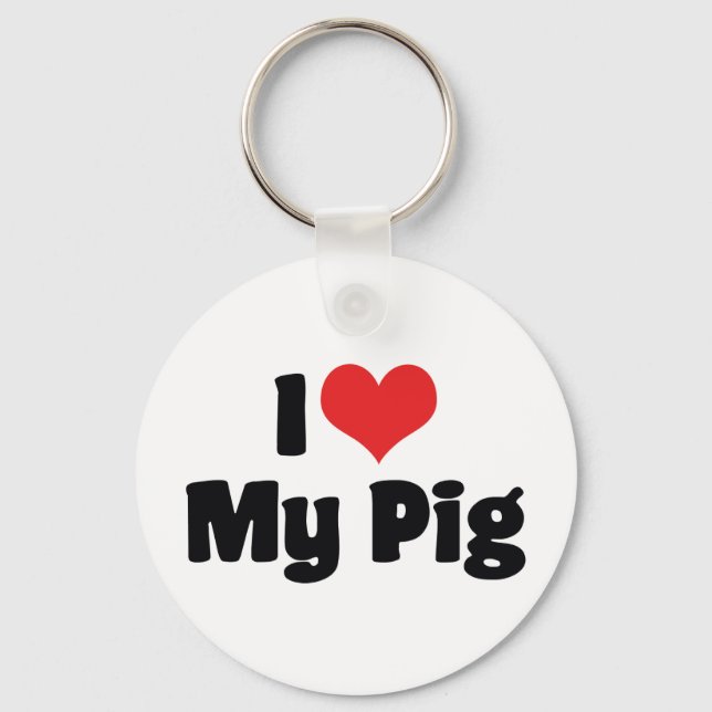 I Love Heart My Pig Key Ring (Front)