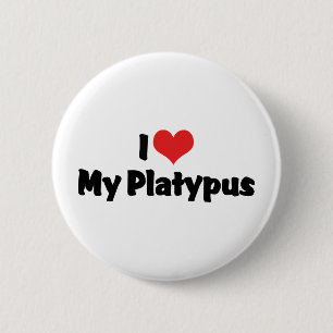 I Love Heart My Platypus 6 Cm Round Badge