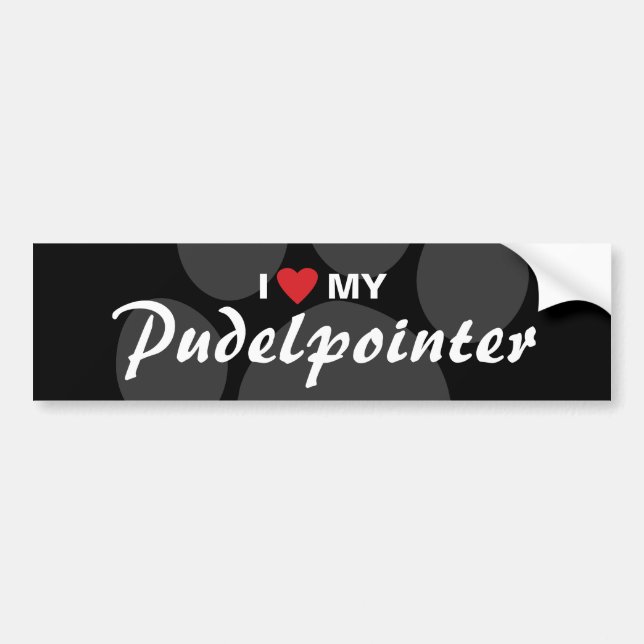 I Love (Heart) My Pudelpointer Bumper Sticker (Front)