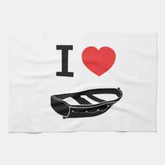 I love heart my rowing / row boat tea towel