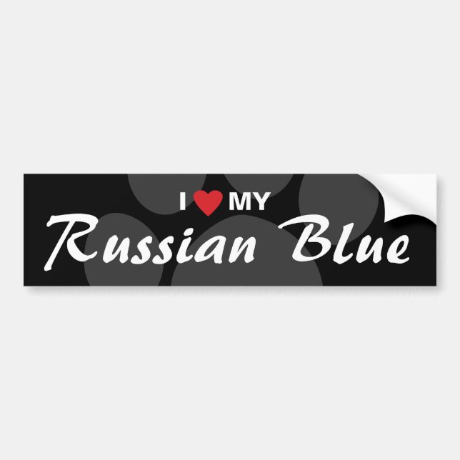 I Love (Heart) My Russian Blue Bumper Sticker (Front)
