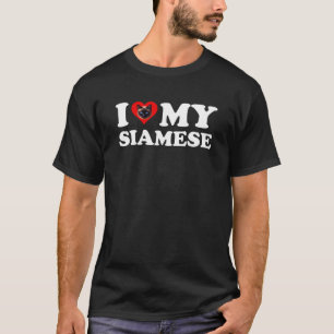 I Love (Heart) My Siamese Cat Lover T-Shirt