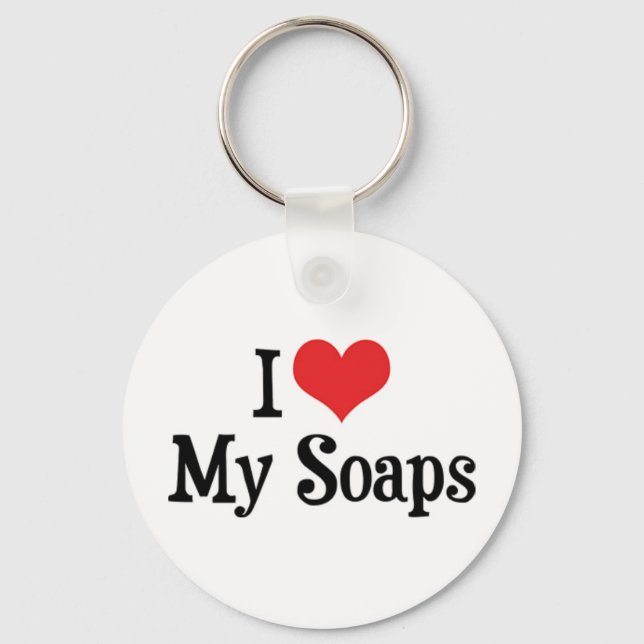I Love Heart My Soaps - Soap Opera Lover Key Ring (Front)