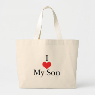 I Love (Heart) My Son Large Tote Bag