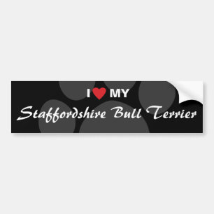 I Love (Heart) My Staffordshire Bull Terrier Bumper Sticker