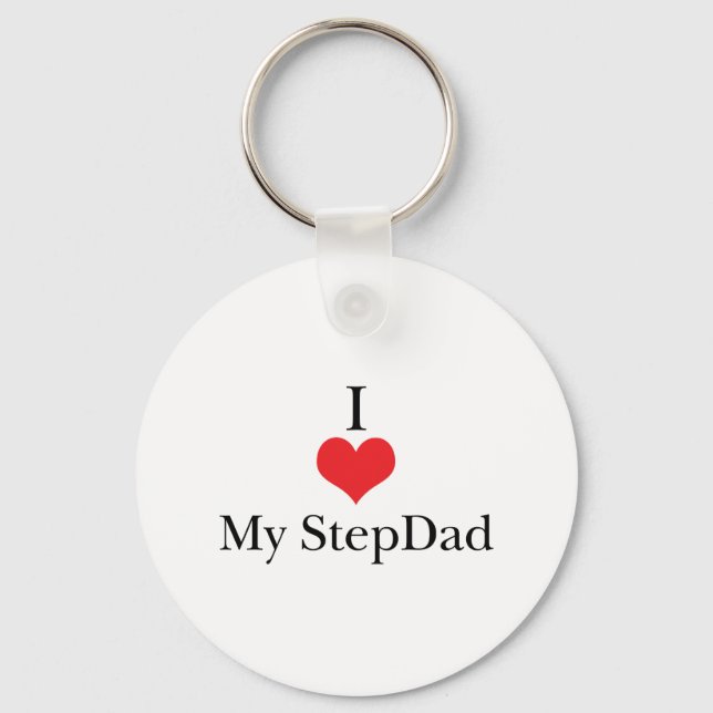 I Love (Heart) My StepDad Key Ring (Front)