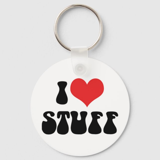 I Love Heart My Stuff Key Ring (Front)