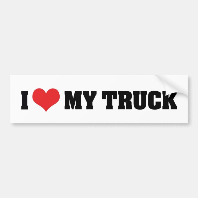 I Love Heart My Truck - Truck Lover Bumper Sticker (Front)
