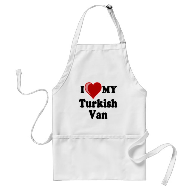 I Love (Heart) My Turkish Van Cat Standard Apron (Front)