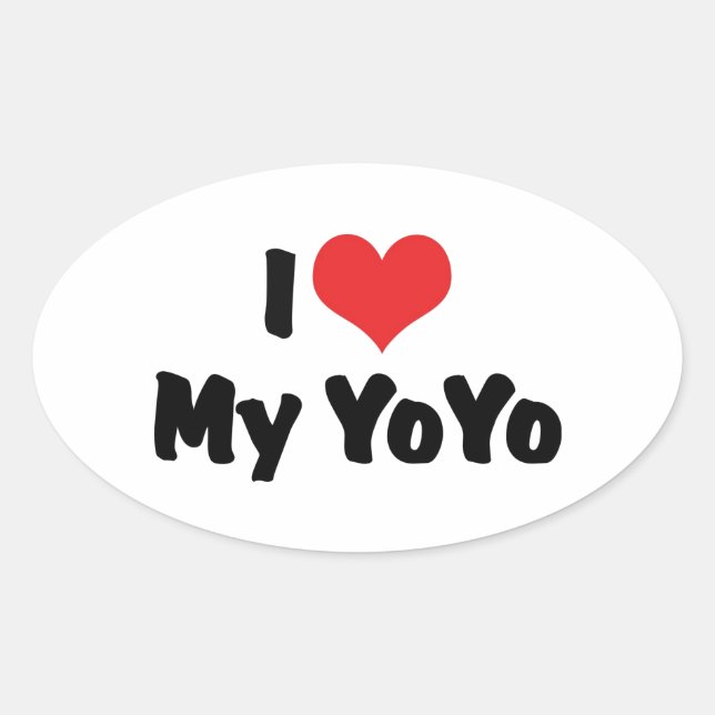 I Love Heart My YoYo Oval Sticker (Front)