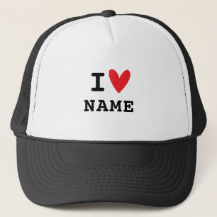 I love heart name trucker hat