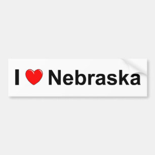 I Love (Heart) Nebraska Bumper Sticker
