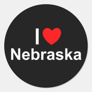 I Love (Heart) Nebraska Classic Round Sticker