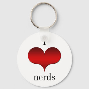 I Love (Heart) Nerds Keychain