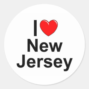 I Love (Heart) New Jersey Classic Round Sticker