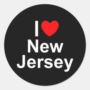 I Love (Heart) New Jersey Classic Round Sticker
