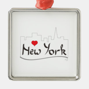 I love (heart) New York, New York Metal Tree Decoration