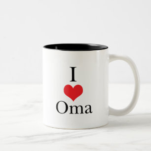 I Love (Heart) Oma Two-Tone Coffee Mug