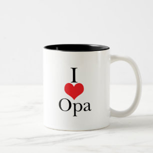 I Love (Heart) Opa Two-Tone Coffee Mug