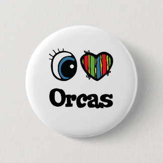 I Love (Heart) Orcas 6 Cm Round Badge