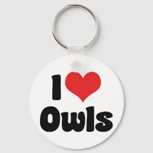 I Love Heart Owls - Owl Lover Key Ring