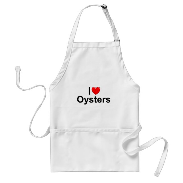 I Love (Heart) Oysters Standard Apron (Front)