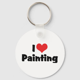 I Love Heart Painting - Artist Art Lover Key Ring