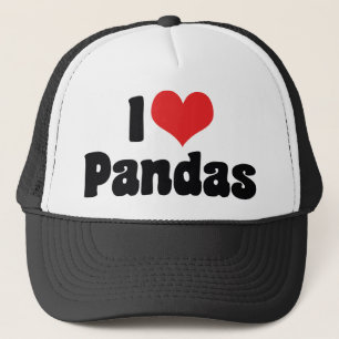 I Love Heart Pandas - Panda Lover Trucker Hat