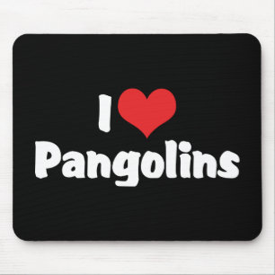 I Love Heart Pangolins - Pangolin Lover Mouse Mat