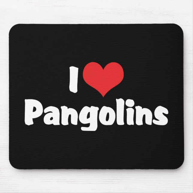 I Love Heart Pangolins - Pangolin Lover Mouse Mat (Front)