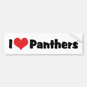 I Love Heart Panthers Bumper Sticker
