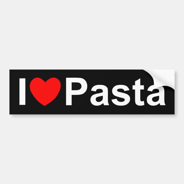 I Love (Heart) Pasta Bumper Sticker (Front)